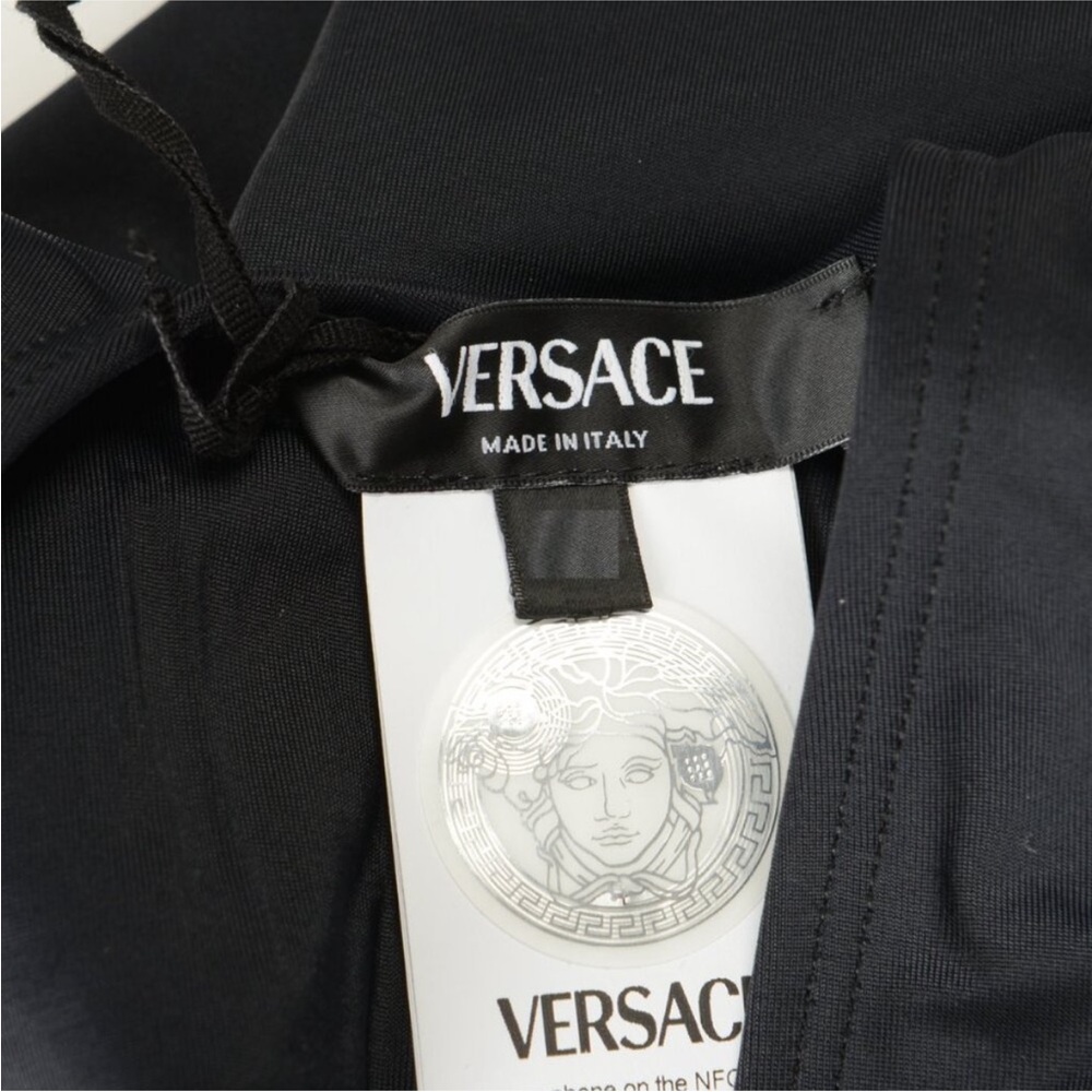 Versace Black and Gold One Piece Swimsuit with Greek Key Design - Picture 5 of 7